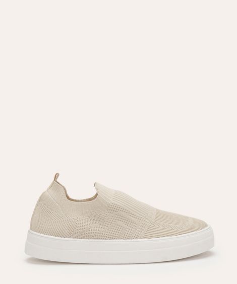 tênis slip on knit oneself bege