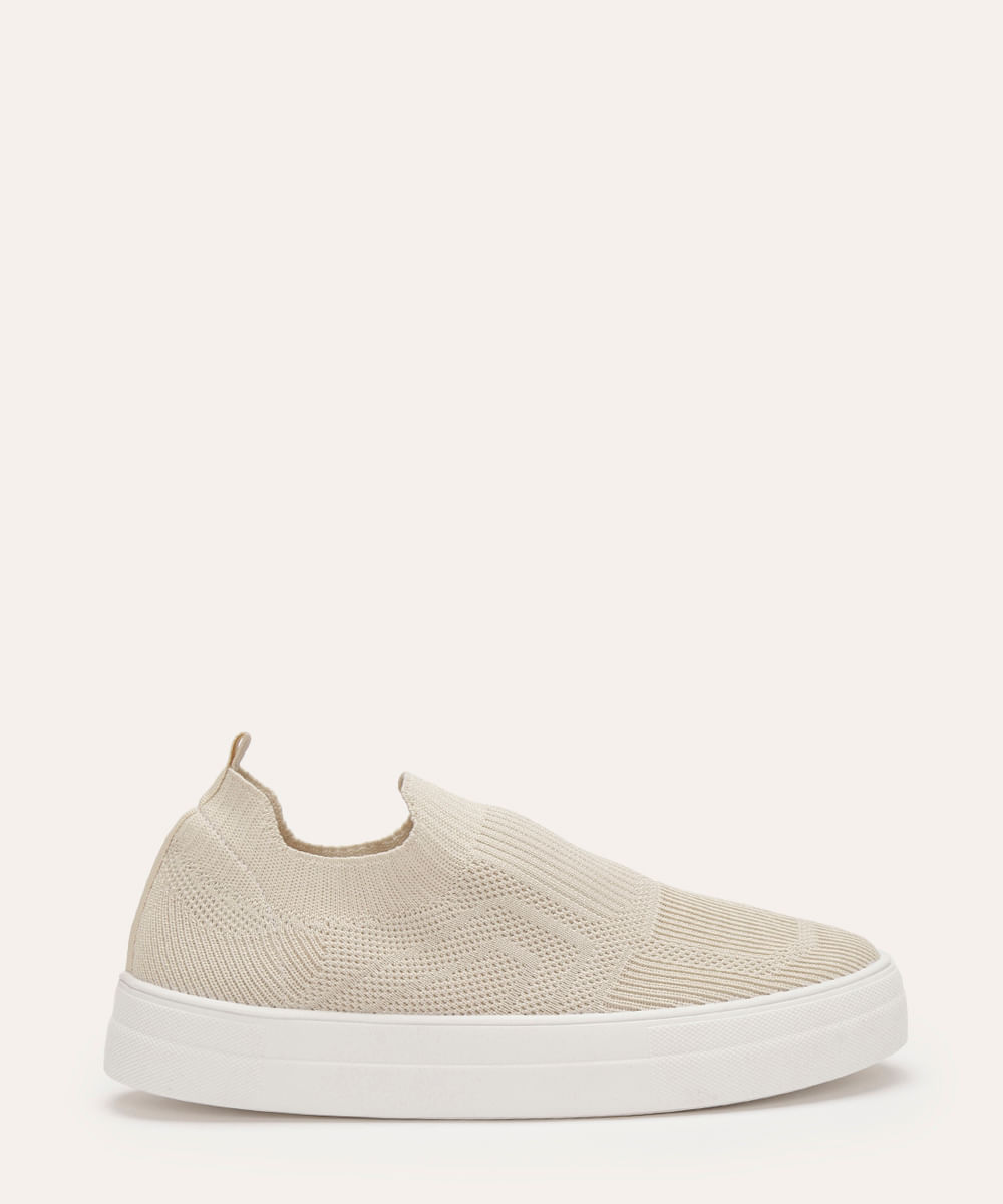 tênis slip on knit oneself bege