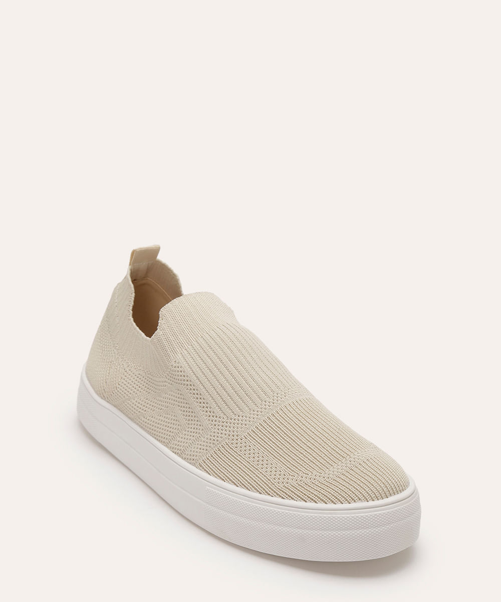 tênis slip on knit oneself bege