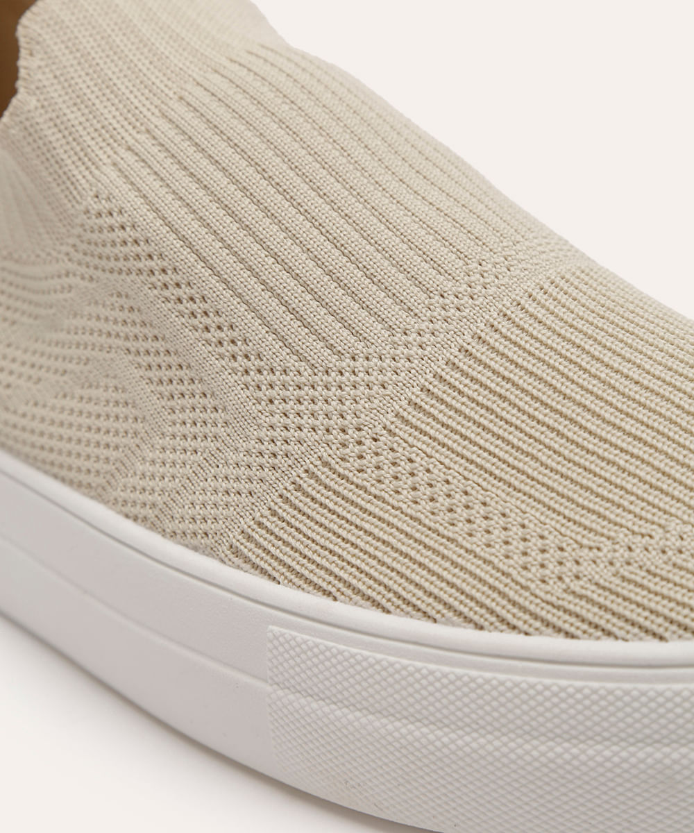 tênis slip on knit oneself bege