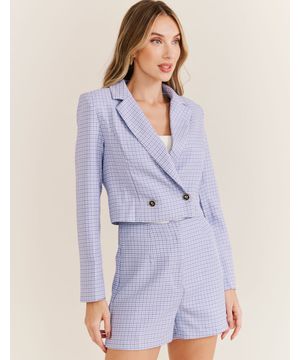 Blazer Xadrez Transpasse - Lilas