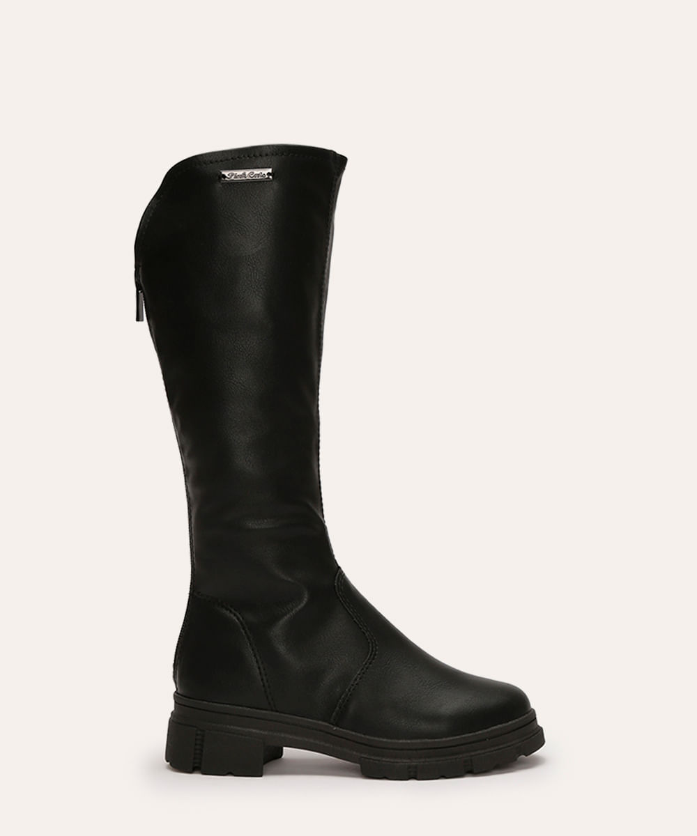 bota infantil cano longo pink cats preto