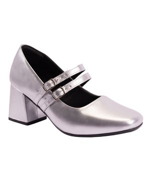 Sapato Scarpin Feminino Salto Bloco Grosso Bico Quadrado