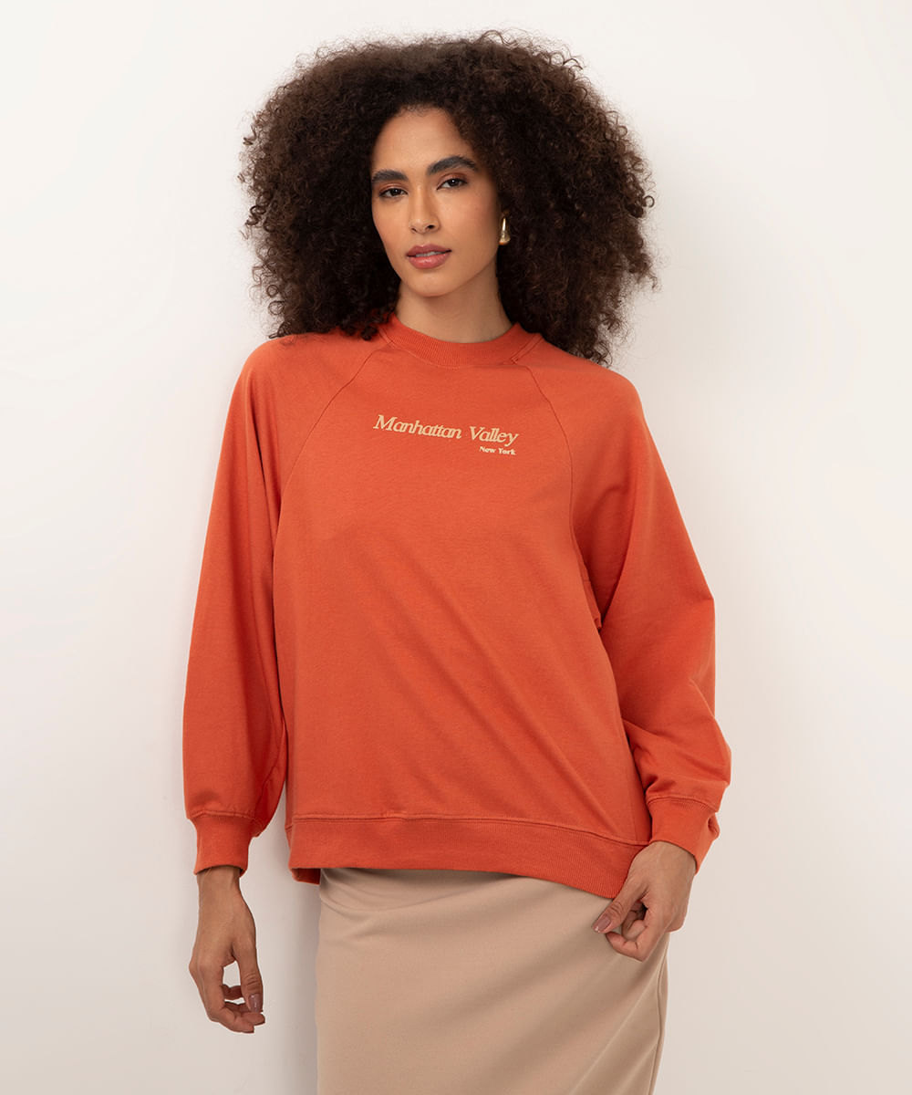 blusão de moletom manhattan valley laranja