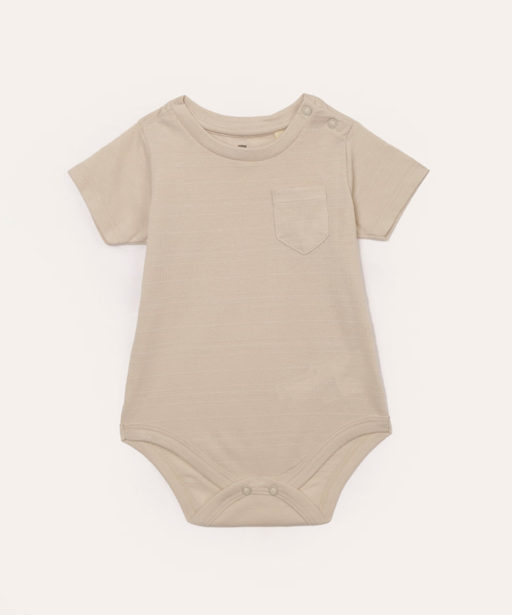 body de algodão infantil texturizado bege