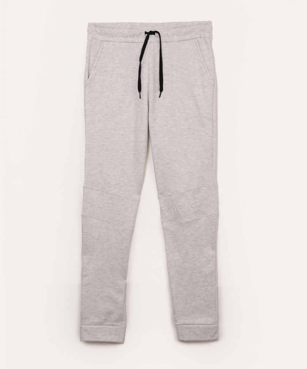 calça de moletom infantil why not cinza