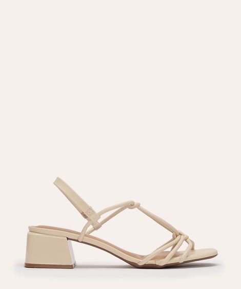 sandália salto baixo bloco beira rio off white