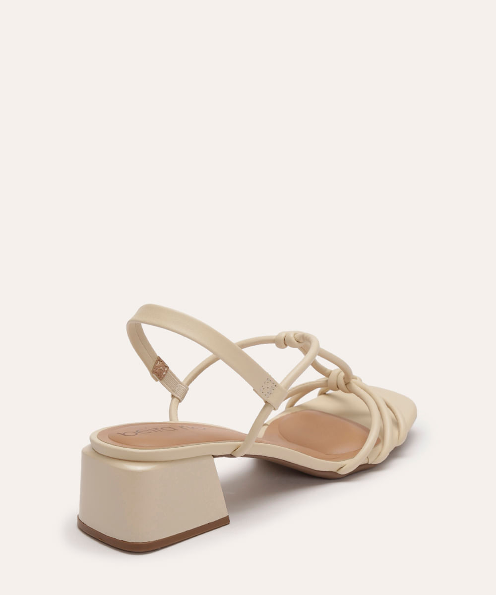 sandália salto baixo bloco beira rio off white