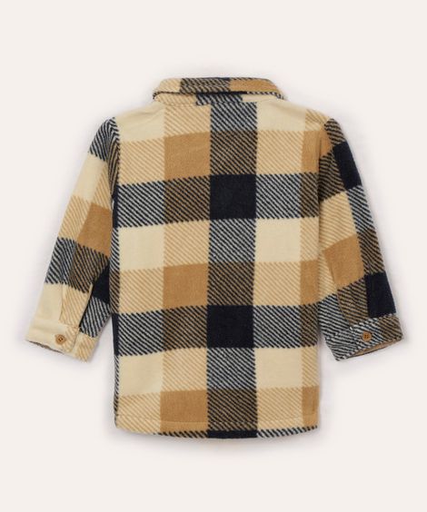 camisa flanelada infantil xadrez off white