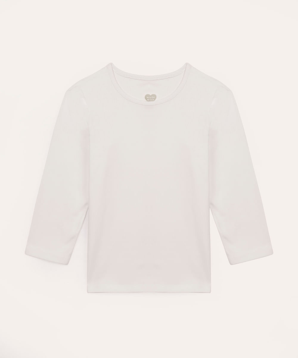 blusa de algodão infantil off white