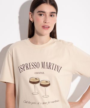 camiseta de algodão manga curta espresso mindset bege