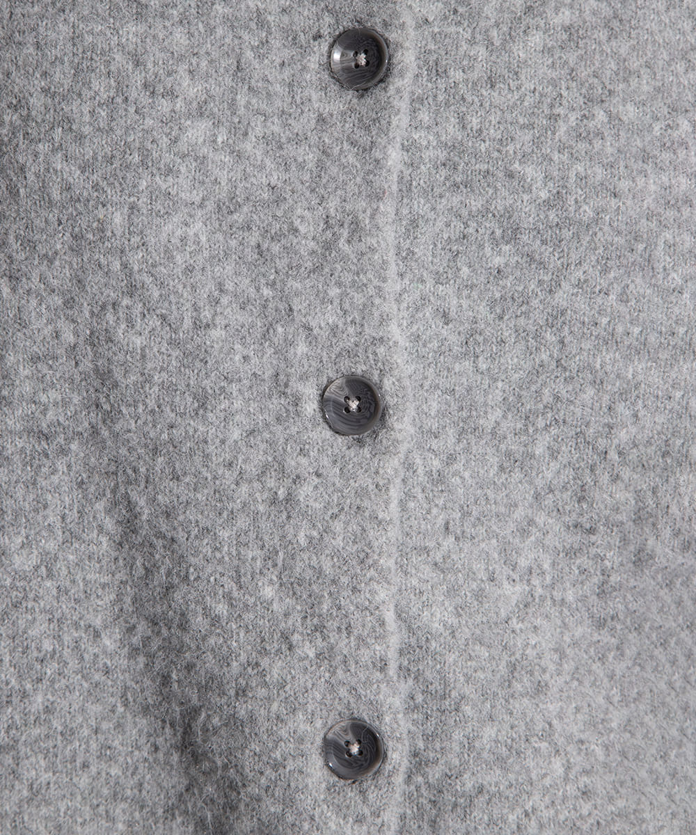 cardigan de tricot decote redondo mindset cinza