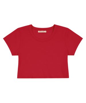 Blusa Cropped Infantil Ribana Canelada Trick Nick Vermelho