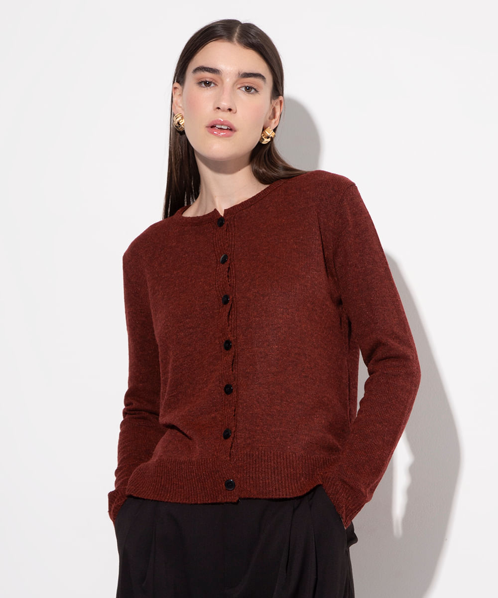 cardigan de tricot mindset vinho