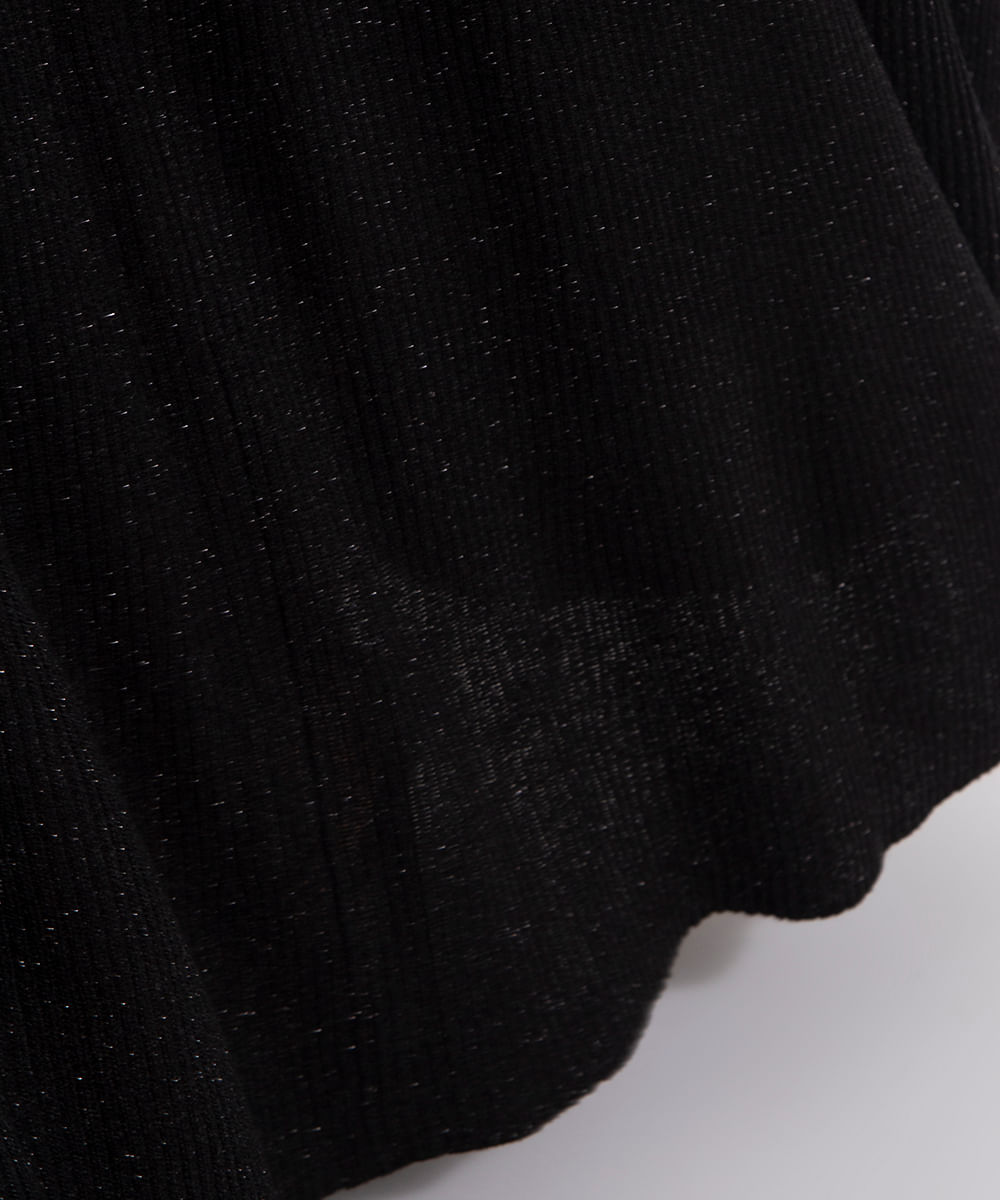 saia de tricot longa com brilho mindset preto