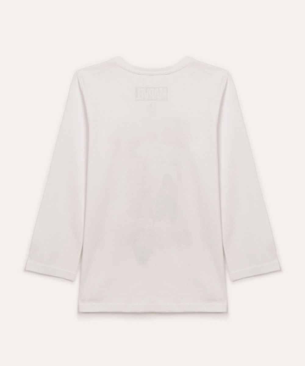 blusa de algodão infantil manga longa homem aranha branco