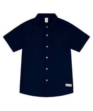 Camisa Infantil Masculina Em Popeline Trick Nick Azul