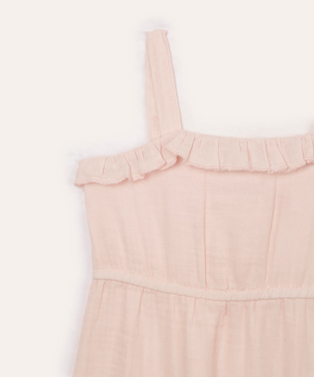 body de algodão infantil com babado rosa