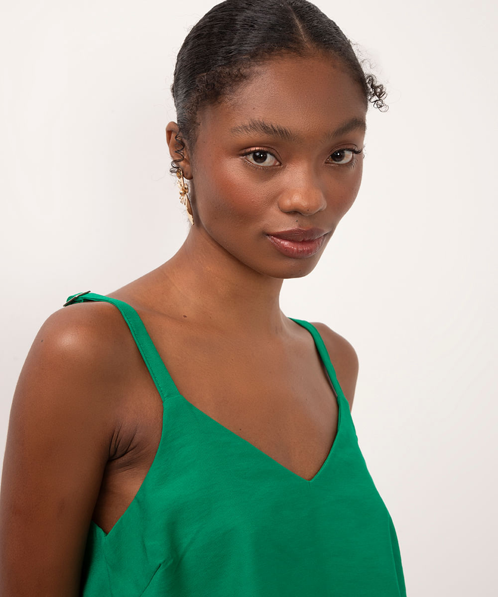 regata de viscose cropped verde