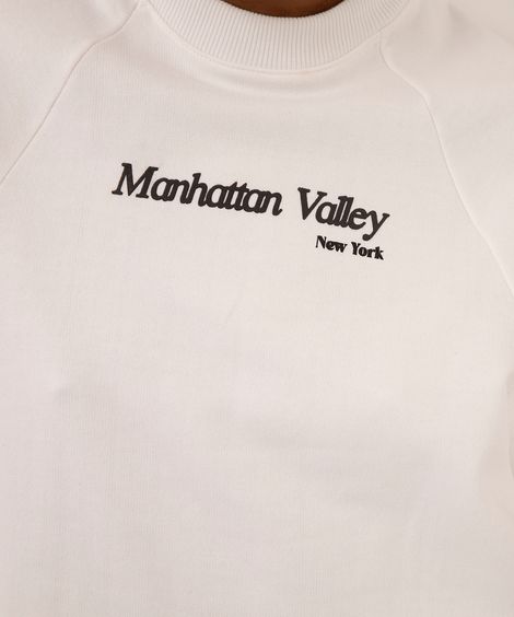 blusão de moletom oversized manhattan valley off white
