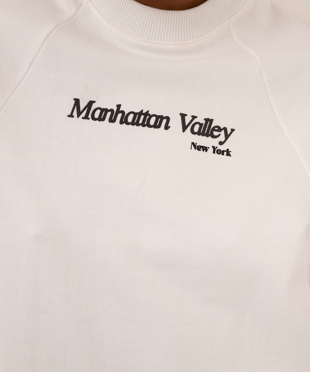 blusão de moletom oversized manhattan valley off white