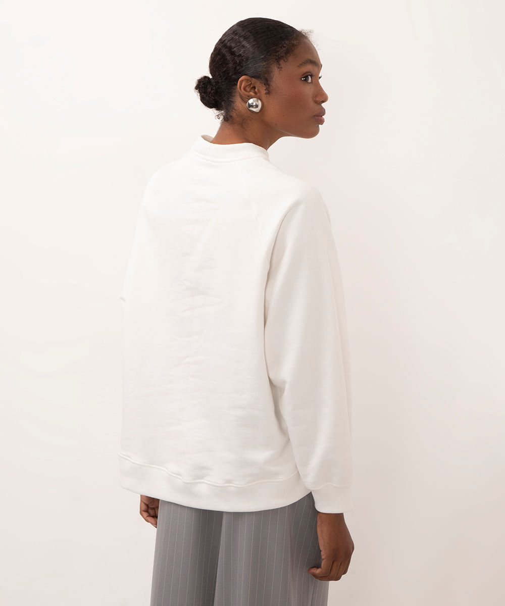 blusão de moletom oversized manhattan valley off white