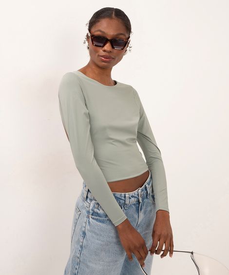 top de poliamida decote nas costas verde