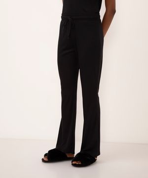 calça de pijama flare preto
