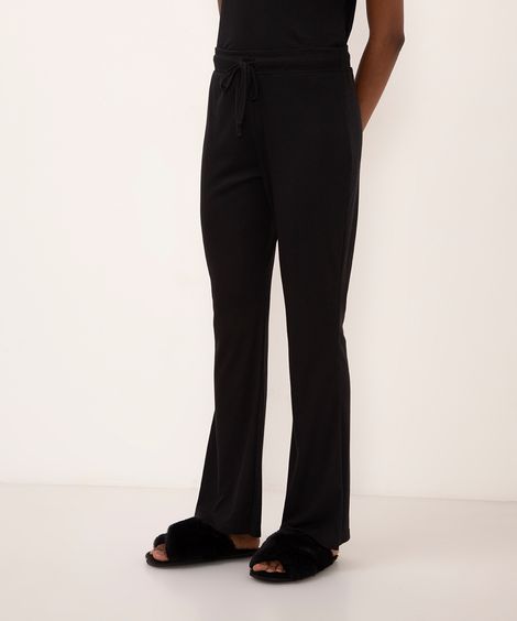 calça de pijama flare preto