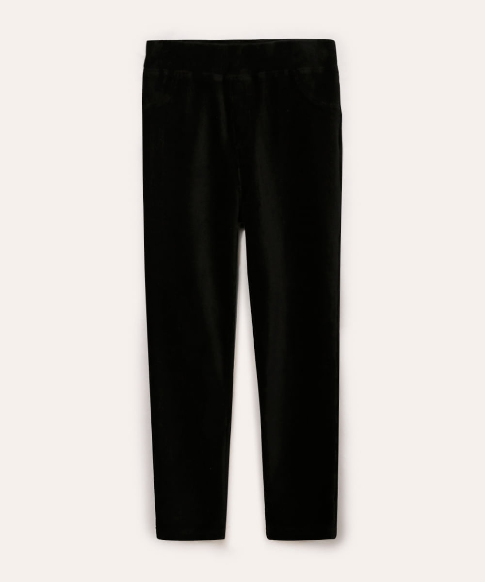 calça legging infantil aveludada preto
