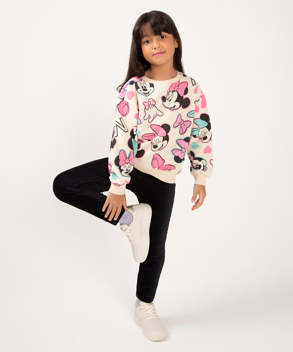calça legging infantil aveludada preto