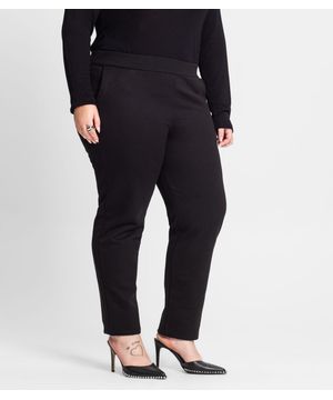 Calça Feminina Em Moletom Plus Size Rovitex Preto