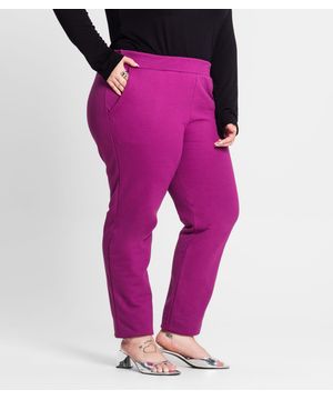 Calça Feminina Em Moletom Plus Size Rovitex Roxo