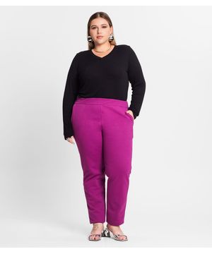 Calça Feminina Em Moletom Plus Size Rovitex Roxo