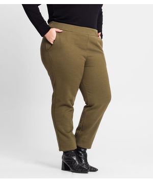 Calça Feminina Em Moletom Plus Size Rovitex Verde