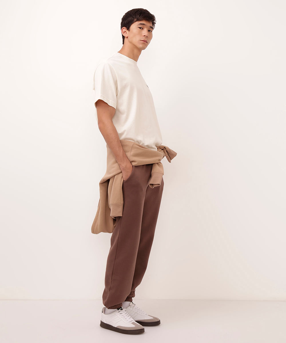 calça de moletom relaxed marrom