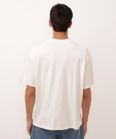 camiseta de algodão peruano manga curta off white