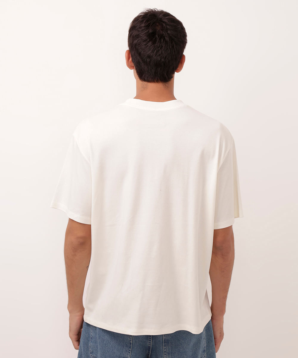 camiseta de algodão peruano manga curta off white