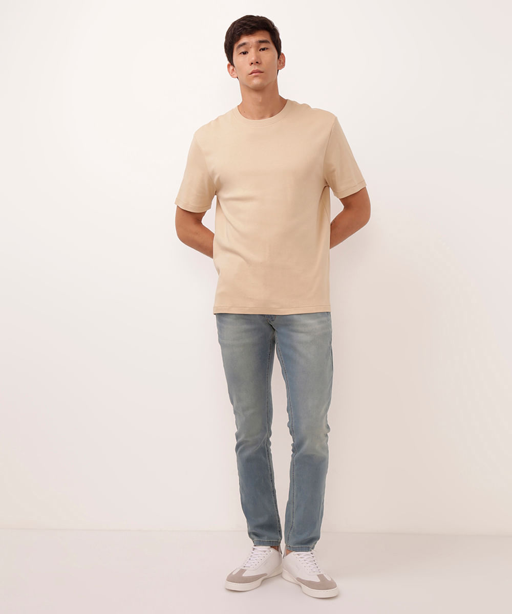 calça jeans slim comfort azul