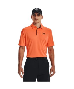 Camiseta Polo de Golf Masculina Under Armour Tech Laranja