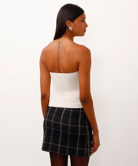 cropped de poliamida sem alça off white