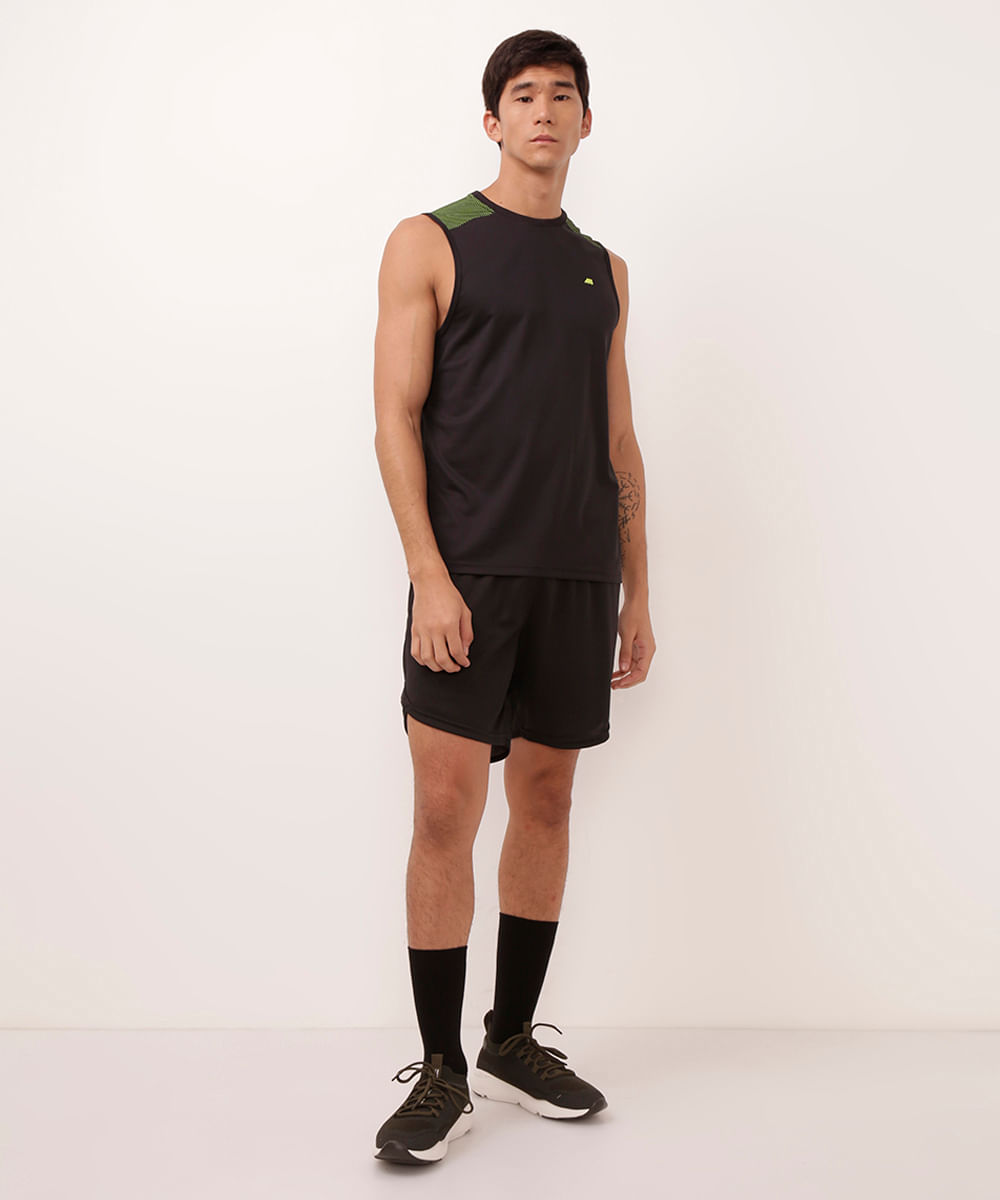 regata bicolor esportivo preta