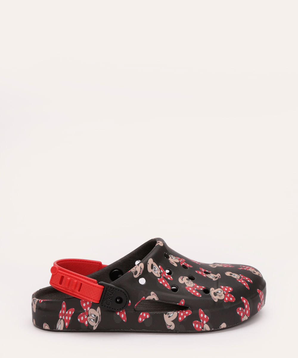 babuche infantil minnie preto