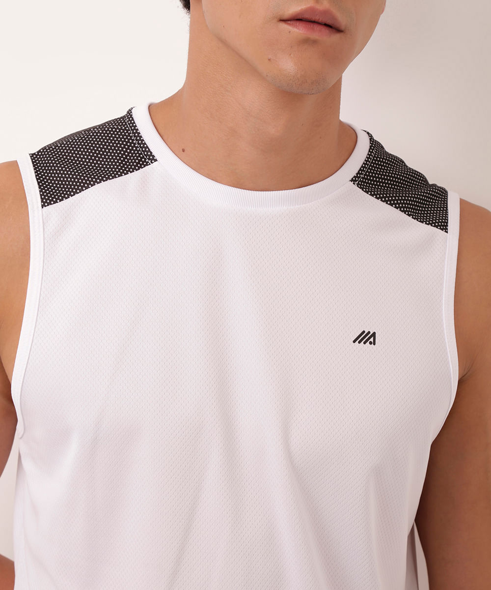 regata bicolor esportivo branca