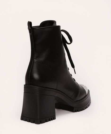bota coturno com strass vizzano preto