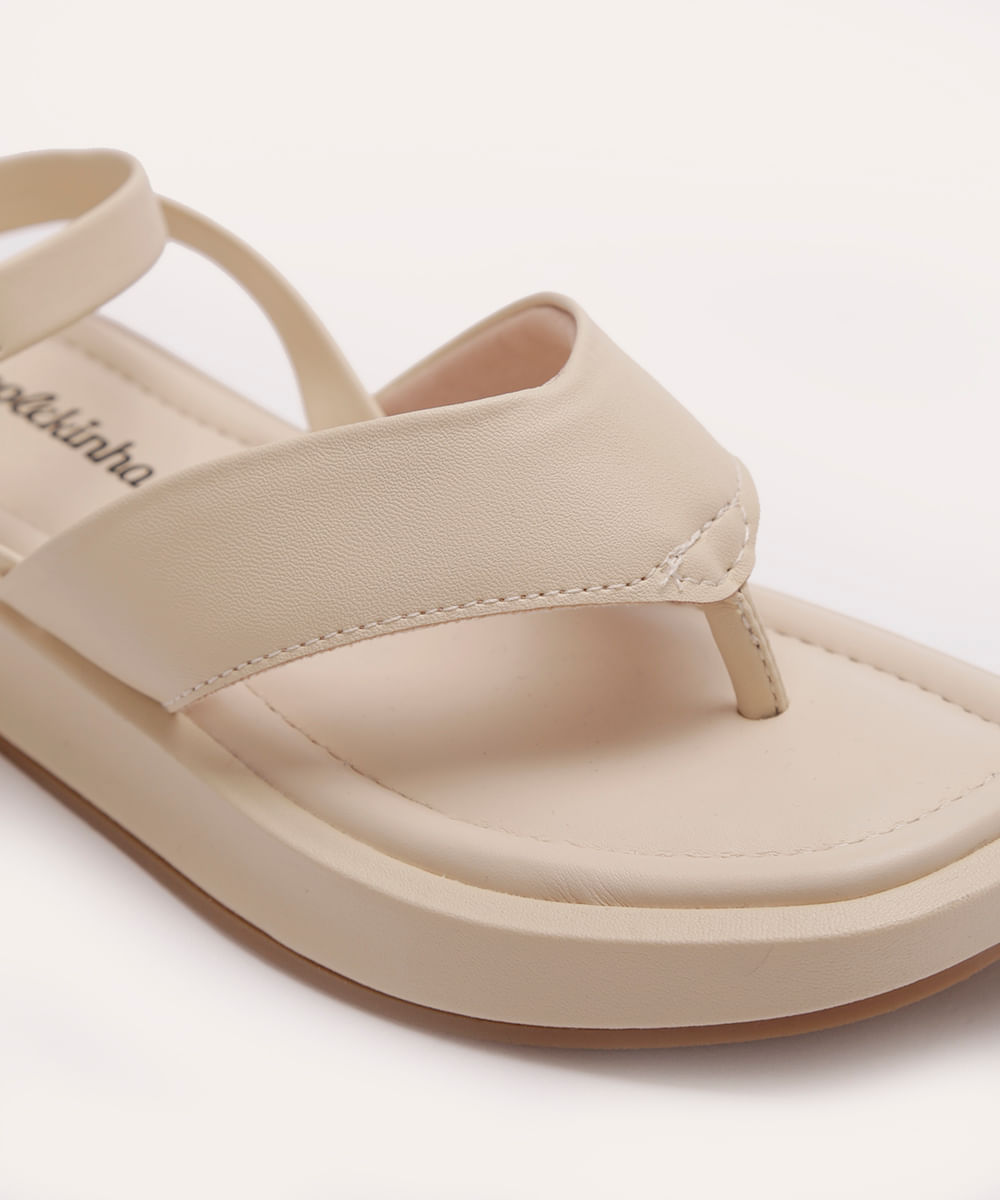 rasteirinha flatform infantil molequinha bege
