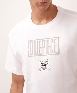 camiseta de algodão one piece off white