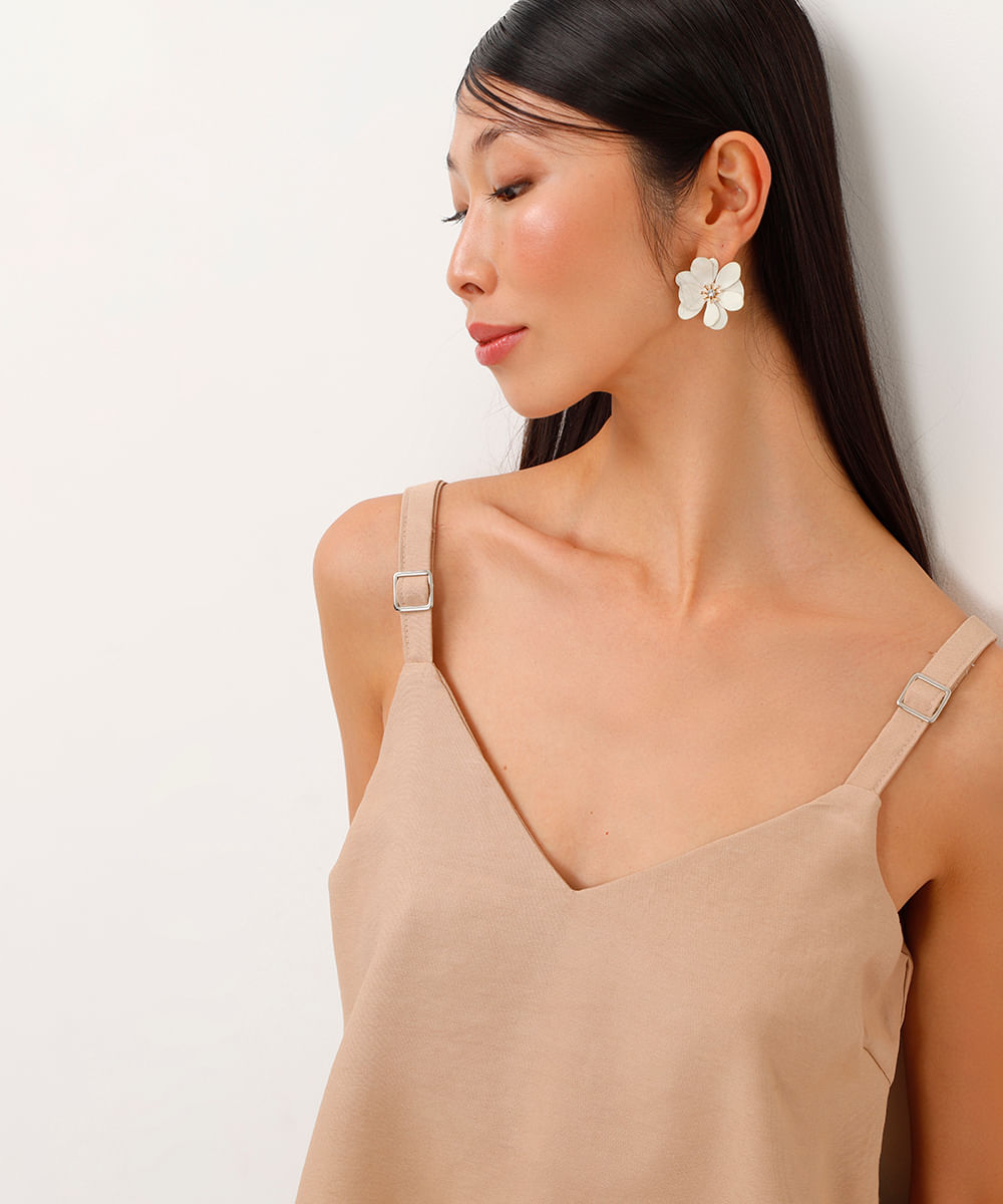 regata de viscose cropped bege