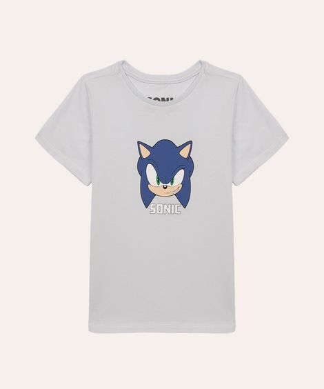 camiseta de algodão infantil sonic azul