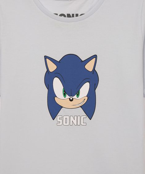 camiseta de algodão infantil sonic azul